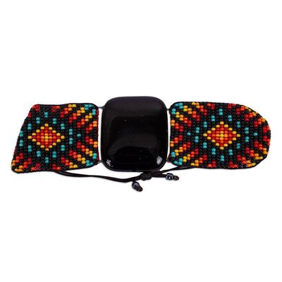 Alternate image for Handcrafted Beaded Glass Wristband Bracelet from Mexico Night Lights