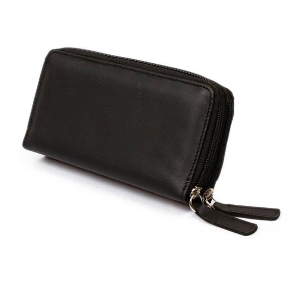 Alternate image for Elegant Black Long Zipper Wallet Bajio Black