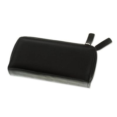 Alternate image for Elegant Black Long Zipper Wallet Bajio Black