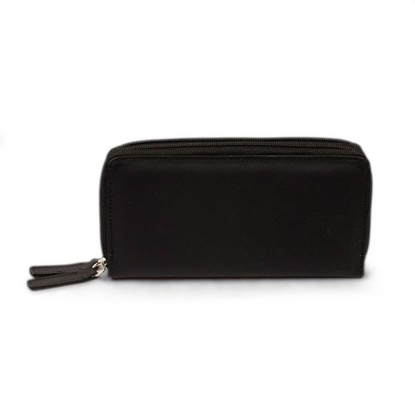 Alternate image for Elegant Black Long Zipper Wallet Bajio Black