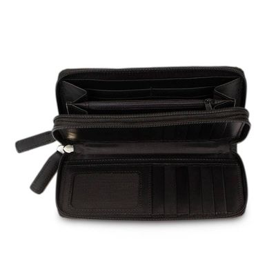 Alternate image for Elegant Black Long Zipper Wallet Bajio Black