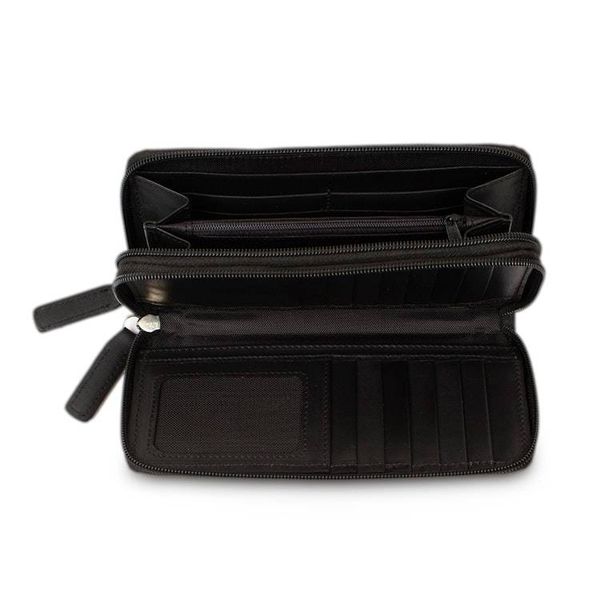 Alternate image for Elegant Black Long Zipper Wallet Bajio Black