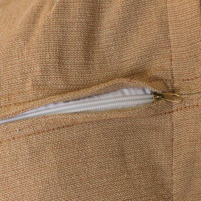 Alternate image for Handwoven Cotton Cushion Cover in Cafe Au Lait from Mexico Relaxing Hue