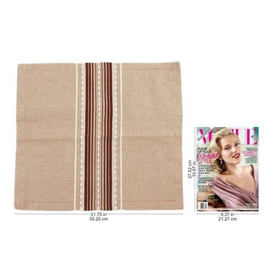 Alternate image for Handwoven Cotton Cushion Cover in Cafe Au Lait from Mexico Relaxing Hue