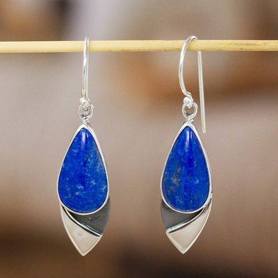 Main image for Handcrafted Modern Silver and Lapis Lazuli Earrings Dove of Love