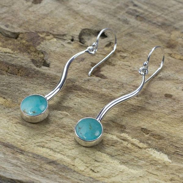 Alternate image for Turquoise drop earrings Taxco Eclipse