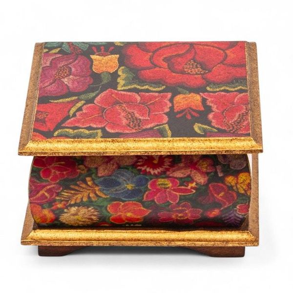 Alternate image for Floral Patterned Decoupage Pinewood Jewelry Box from Mexico Flowers from East