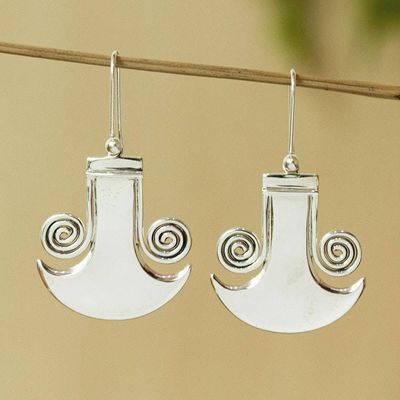 Alternate image for Artisan-Crafted Sterling Silver Earrings Olmec Mystery