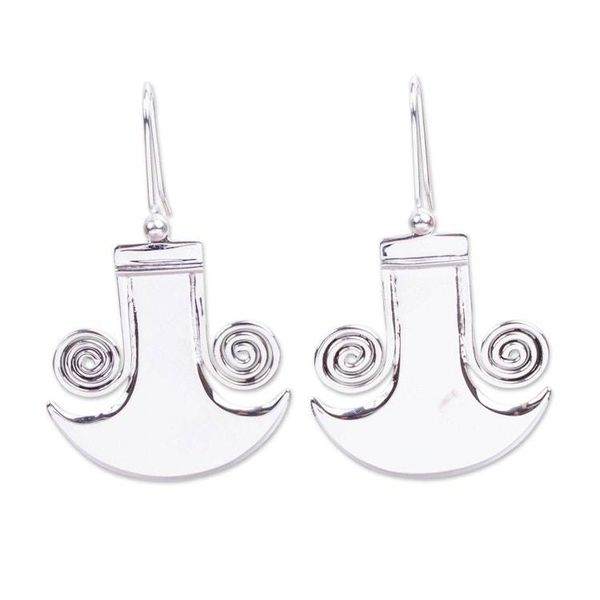 Alternate image for Artisan-Crafted Sterling Silver Earrings Olmec Mystery