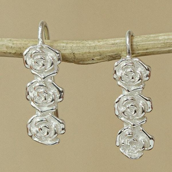 Alternate image for Artisan Crafted Rose Drop Earrings Roses of Taxco