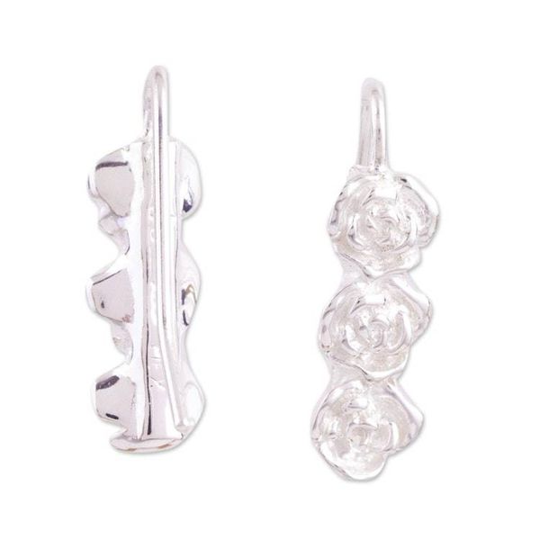 Alternate image for Artisan Crafted Rose Drop Earrings Roses of Taxco