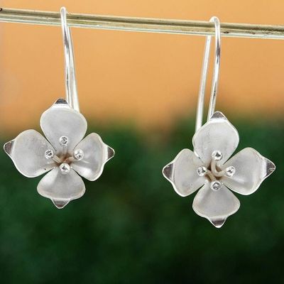 Main image for 950 Silver Floral Drop Earrings Olive Blossom