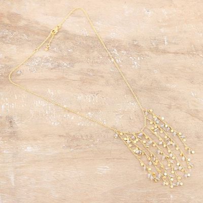 Alternate image for Handcrafted Gold-Plated Labradorite Waterfall Necklace Cascade from the Clouds