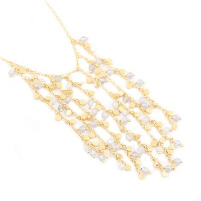Alternate image for Handcrafted Gold-Plated Labradorite Waterfall Necklace Cascade from the Clouds
