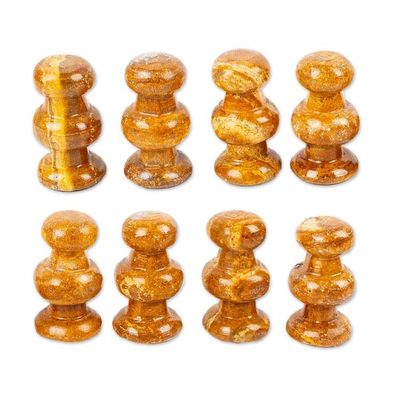 Alternate image for Brown and Black Marble Chess Set Crafted in Mexico Earthen Challenge