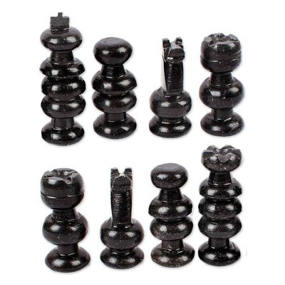 Alternate image for Brown and Black Marble Chess Set Crafted in Mexico Earthen Challenge