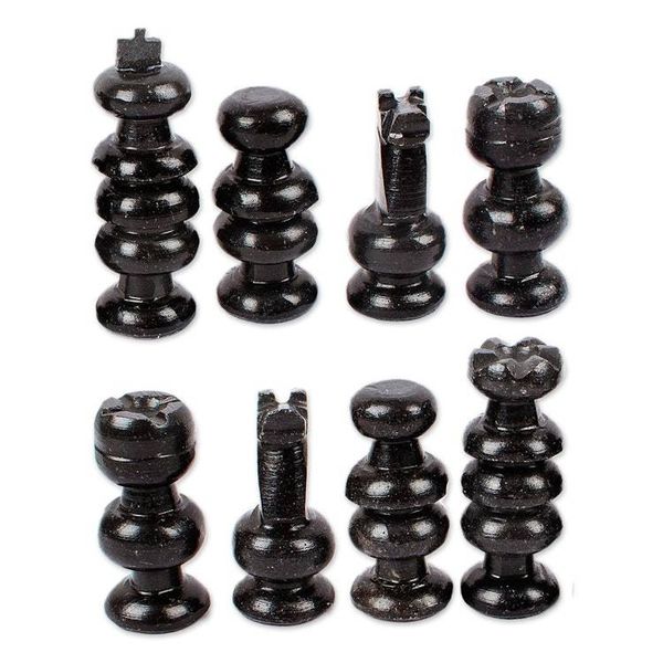 Alternate image for Brown and Black Marble Chess Set Crafted in Mexico Earthen Challenge