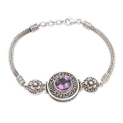 Alternate image for Classic Gong-Themed One-Carat Amethyst Pendant Bracelet Gong of Wisdom