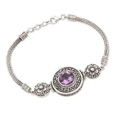 Alternate image for Classic Gong-Themed One-Carat Amethyst Pendant Bracelet Gong of Wisdom