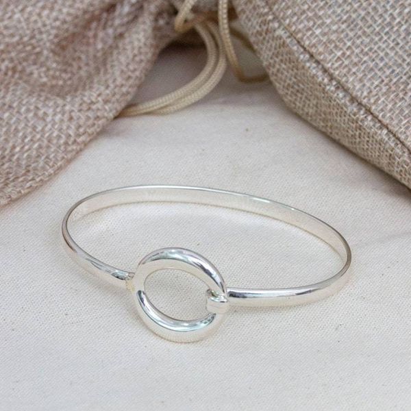 Alternate image for Modern Sterling Silver Circle Bracelet from Taxco Everlasting Embrace