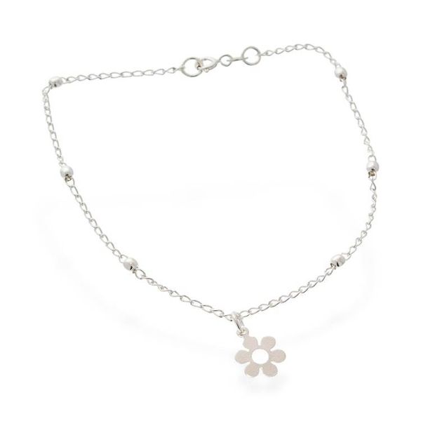 Alternate image for Taxco Silver Station Anklet with Floral Charm from Mexico Floral Stride