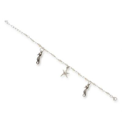 Alternate image for Sea-Inspired Cultured Pearl Taxco Silver Charm Bracelet Oceanic Symphony