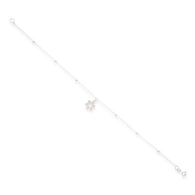 Alternate image for Taxco Silver Station Anklet with Floral Charm from Mexico Floral Stride