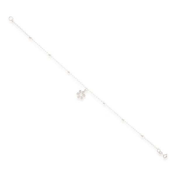 Alternate image for Taxco Silver Station Anklet with Floral Charm from Mexico Floral Stride