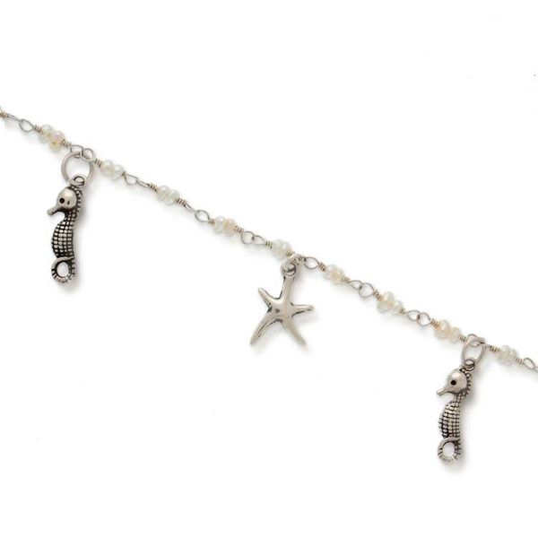 Alternate image for Sea-Inspired Cultured Pearl Taxco Silver Charm Bracelet Oceanic Symphony