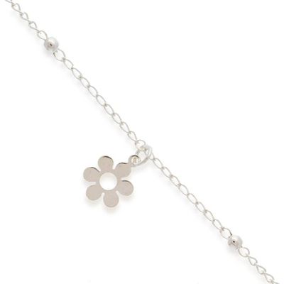 Alternate image for Taxco Silver Station Anklet with Floral Charm from Mexico Floral Stride