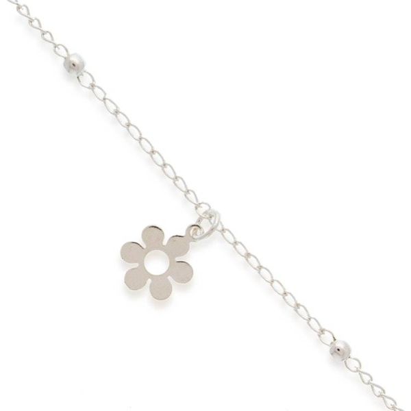 Alternate image for Taxco Silver Station Anklet with Floral Charm from Mexico Floral Stride