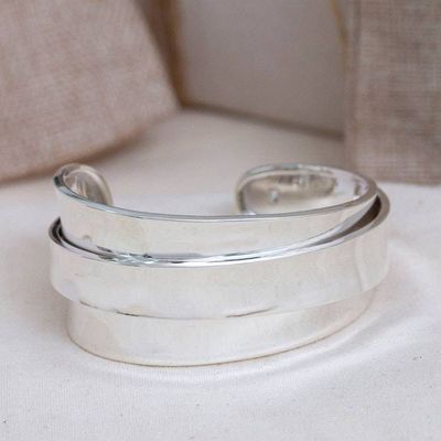 Alternate image for Modern Sterling Silver Cuff Bracelet Liquid Asset