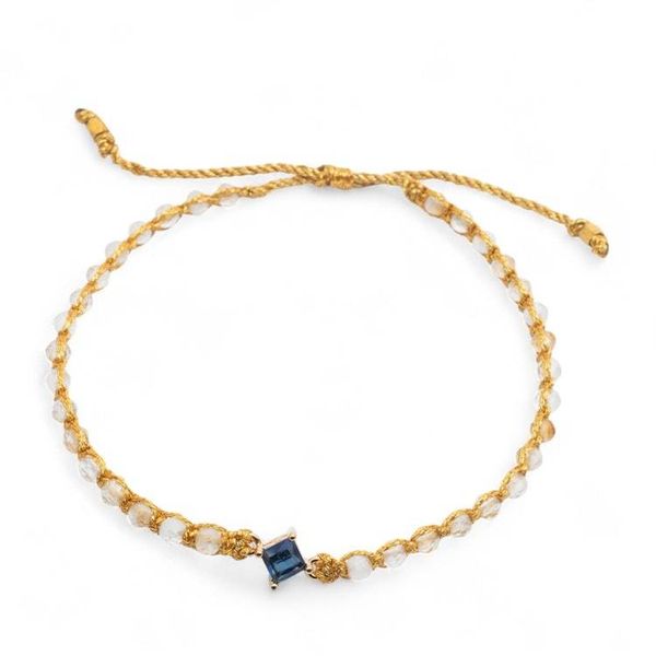Alternate image for Gold-Accented Quartz Bracelet with Recycled Glass Pendant Be Sweet