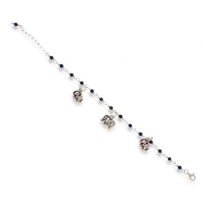 Alternate image for Taxco Silver Lapis Lazuli Elephant Station Charm Bracelet Elephant Trio