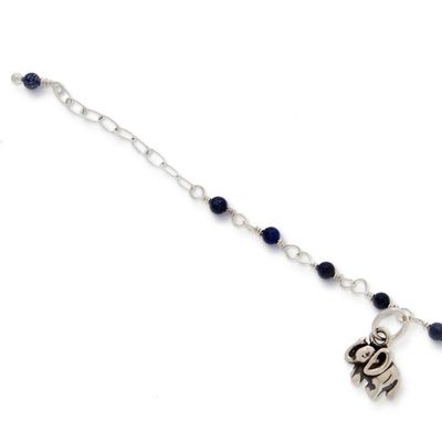 Alternate image for Taxco Silver Lapis Lazuli Elephant Station Charm Bracelet Elephant Trio