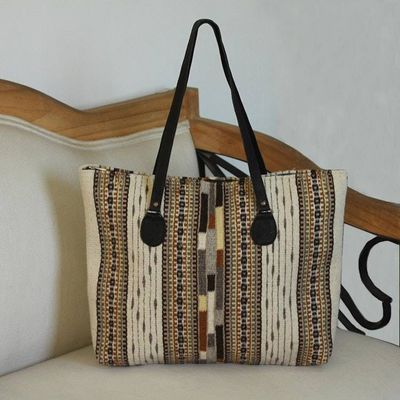 Primary image for Handwoven Zapotec Wool Tote Handbag from Mexico Earthy Zapotec