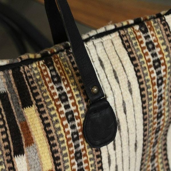 Alternate image for Handwoven Zapotec Wool Tote Handbag from Mexico Earthy Zapotec