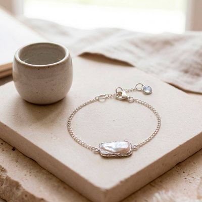 Alternate image for Taxco Silver Pendant Bracelet with Baroque Cultured Pearl Luminous and Sweet