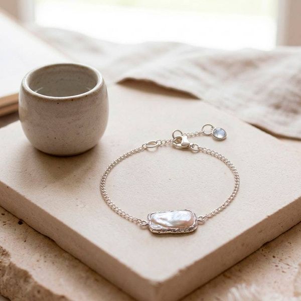 Alternate image for Taxco Silver Pendant Bracelet with Baroque Cultured Pearl Luminous and Sweet