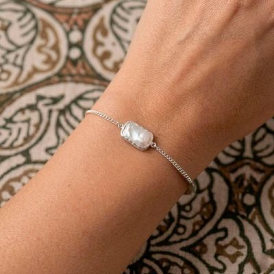 Alternate image for Taxco Silver Pendant Bracelet with Baroque Cultured Pearl Luminous and Sweet