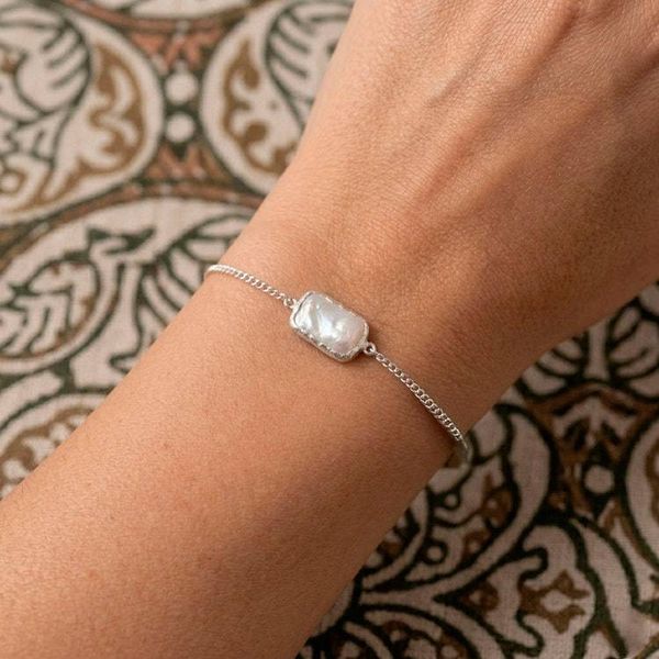 Alternate image for Taxco Silver Pendant Bracelet with Baroque Cultured Pearl Luminous and Sweet