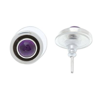 Alternate image for Artisan Crafted Amethyst Earrings Goddess Glow