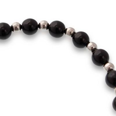 Alternate image for Talavera Style Ceramic Stretch Pendant Bracelet with Agate Black Feather Charm