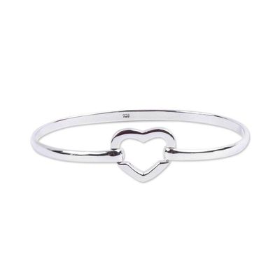 Alternate image for Modern Sterling Silver Heart Bracelet from Taxco Everlasting Heart