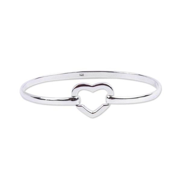 Alternate image for Modern Sterling Silver Heart Bracelet from Taxco Everlasting Heart