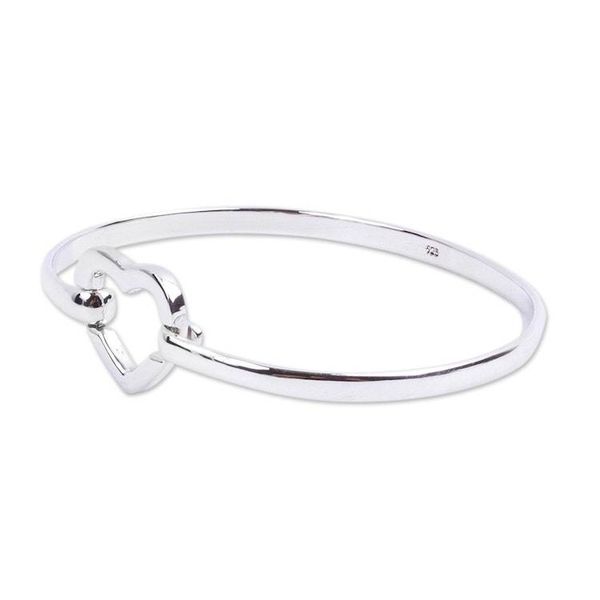 Alternate image for Modern Sterling Silver Heart Bracelet from Taxco Everlasting Heart