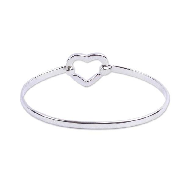 Alternate image for Modern Sterling Silver Heart Bracelet from Taxco Everlasting Heart