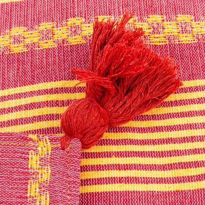Alternate image for Hand Woven Red and Yellow Cushion Cover Sunny Strawberry