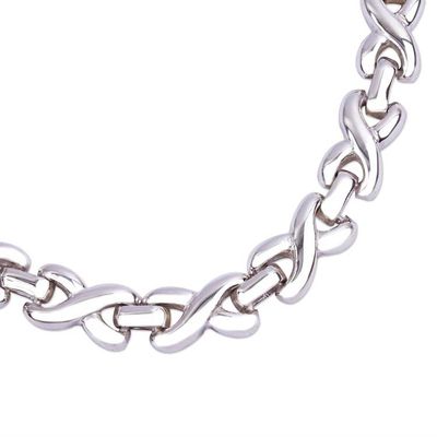 Alternate image for Sterling Silver X and O Chain Link Bracelet from Mexico Silver Kiss