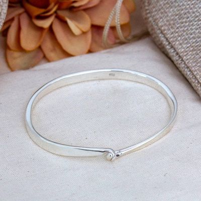 Alternate image for Minimalist Taxco Sterling Silver Bangle Bracelet from Mexico Minimalist Twist
